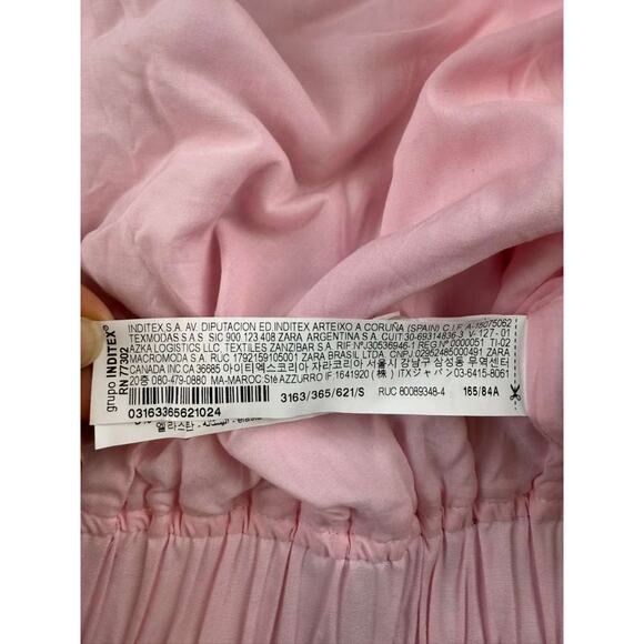 Zara Cropped Jacket Women S Pink Zip Front Elastic Hem Long Sleeve Ribbed Cuffs - Picture 5 of 10